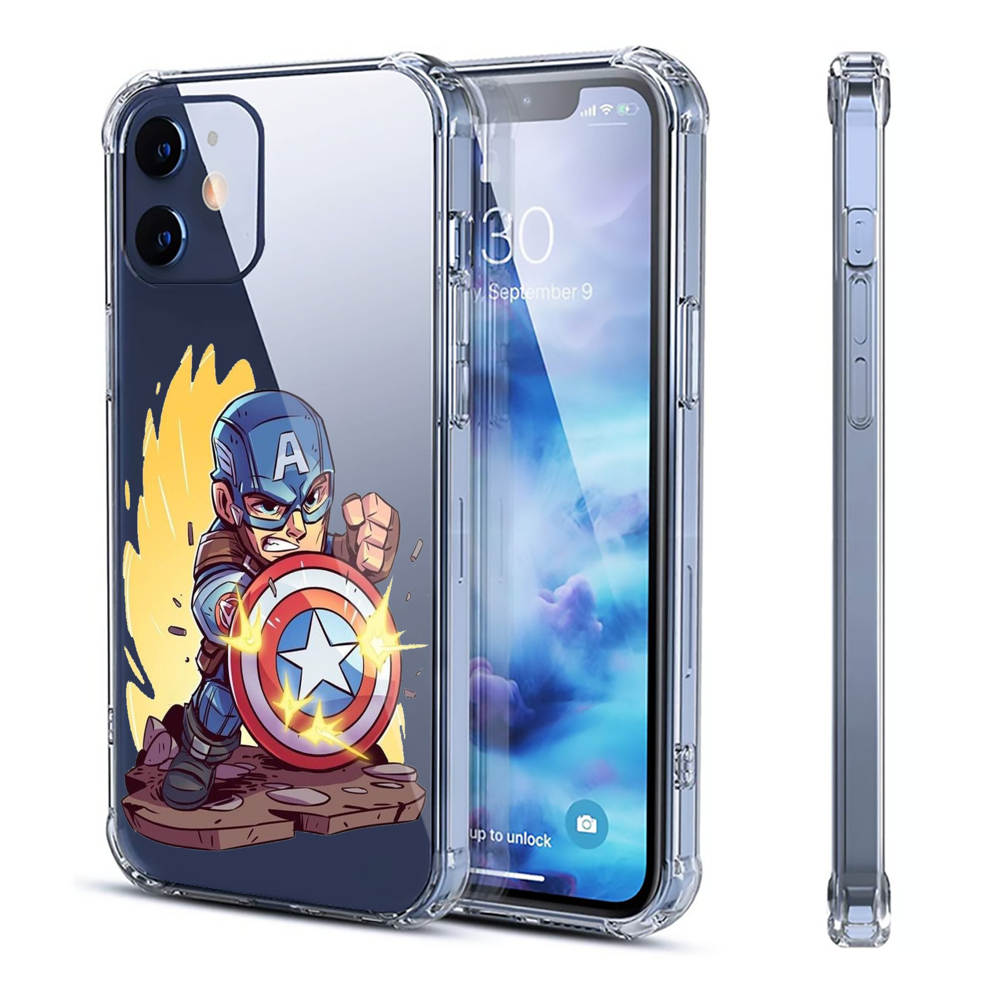 （画像用） アベンジャーズ The Avengers 【iPhone 12シリーズ対応】透明スマホケース（クリアソフトケース）
